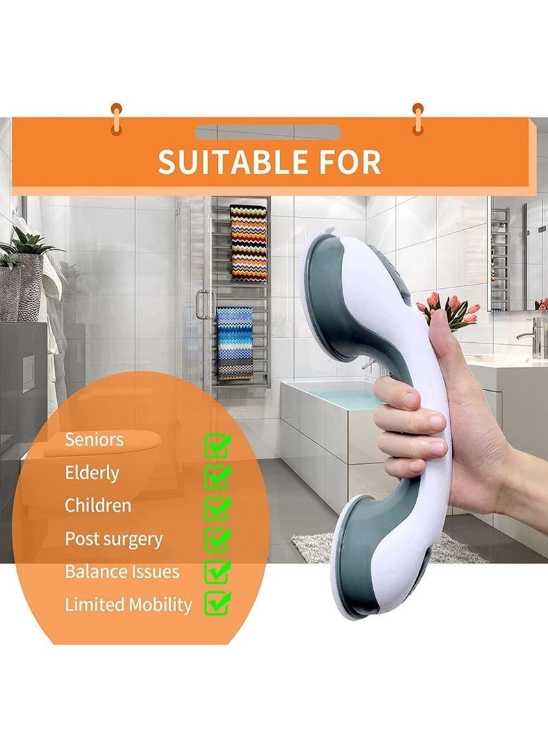 Bathroom safety grab bar and bathtub support for the elderly with a strong, non-slip suction cup base to help them securely attach to a wall or door for added safety during bathing. - Image 3